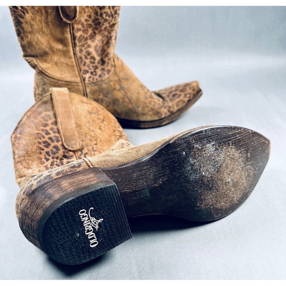 Old Gringo Leopardito Leather/Suede Cowgirl Boots - Sz 8.5 B - Picture 4 of 5
